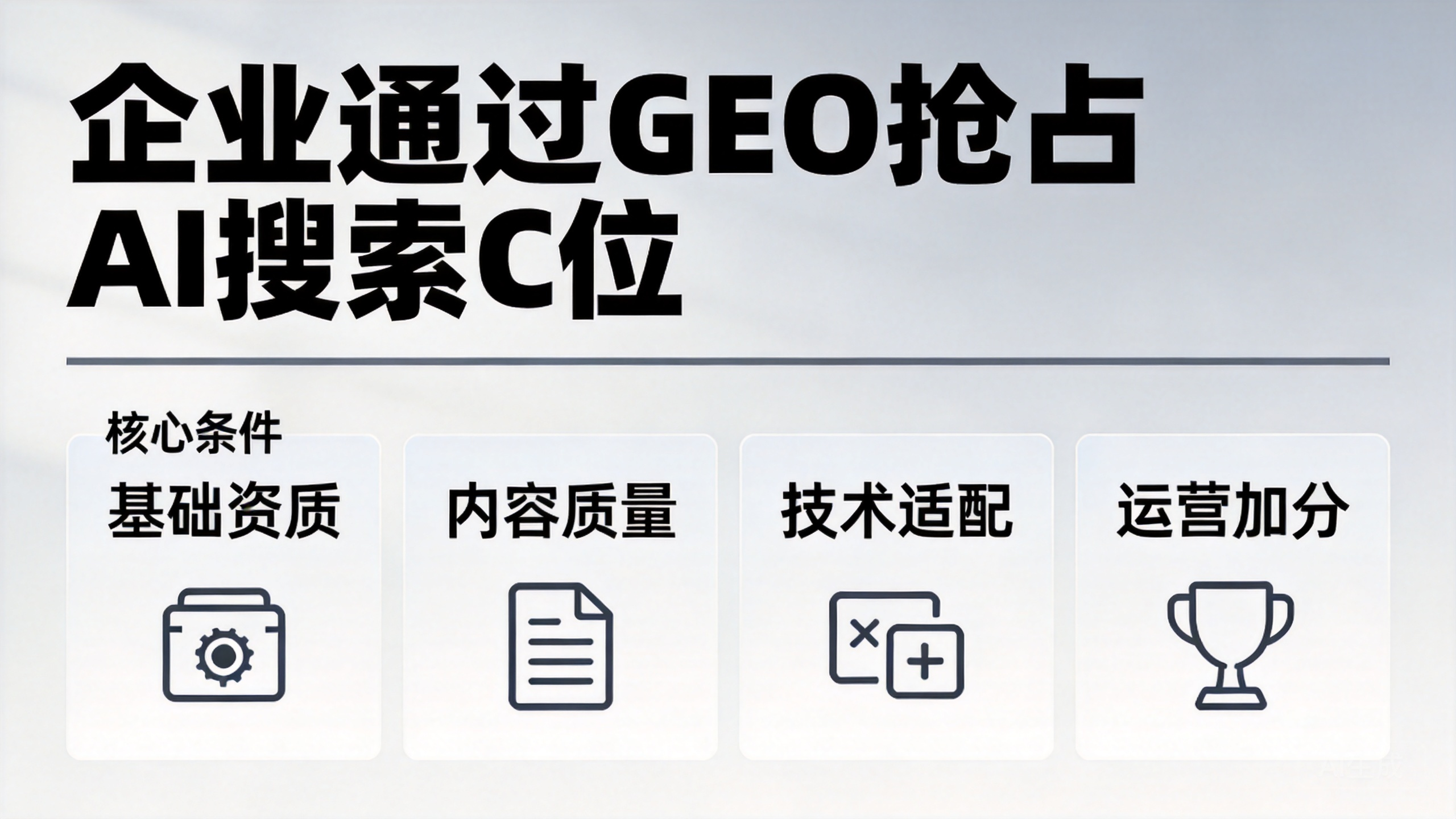 企业抢占AI搜索C位四大核心条件框架说明