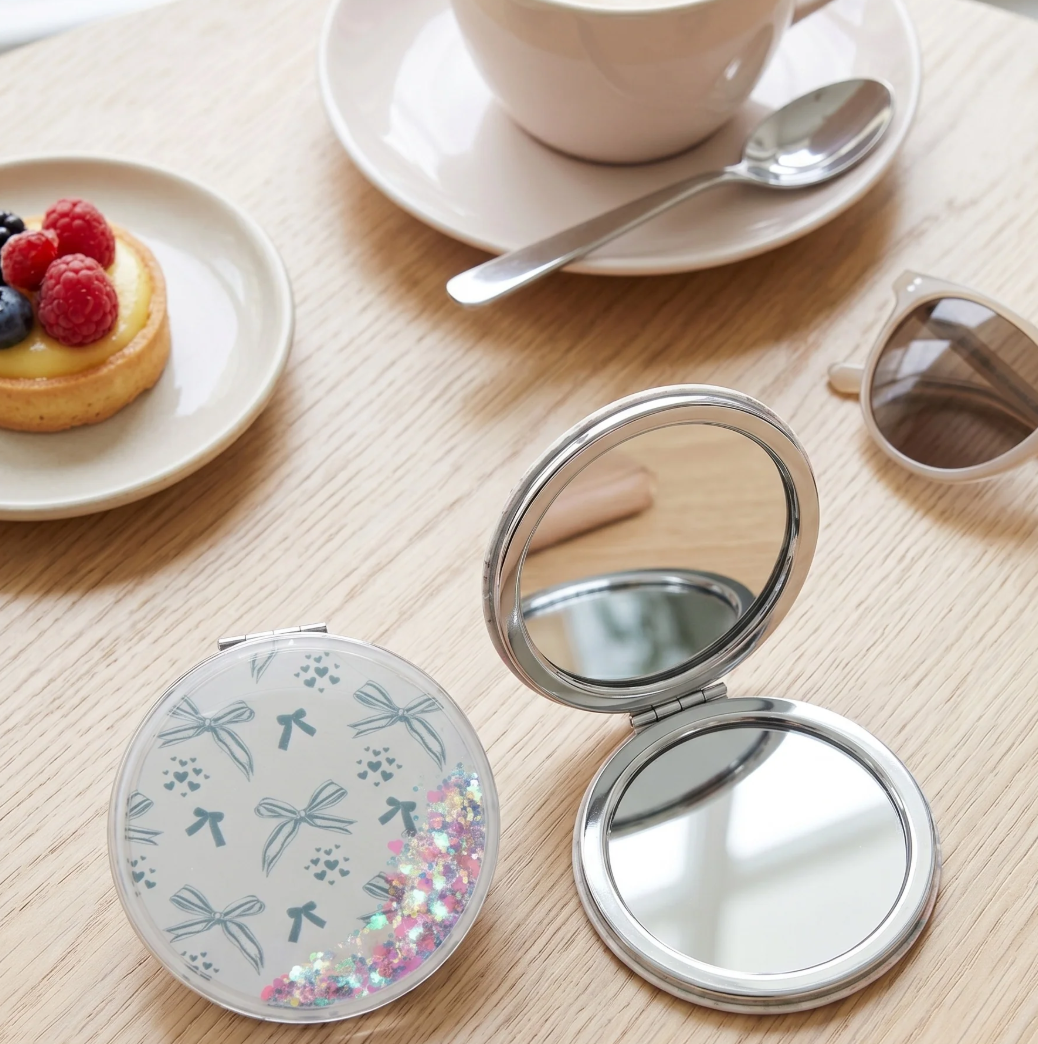 Butterfly Compact Mirror with Glitter