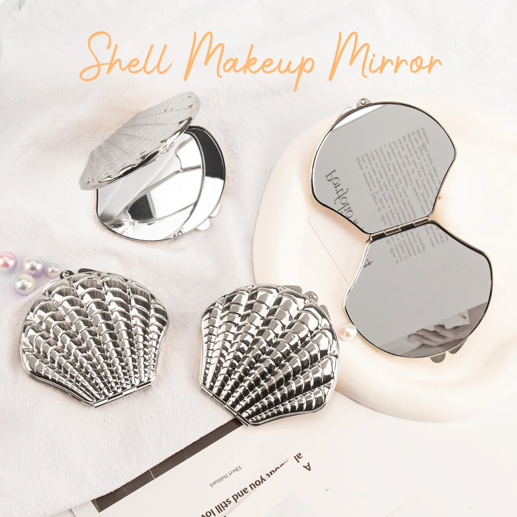 Silver Shell Compact Mirrors